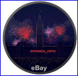 Celebrating CANADA Day 2017 Parliament Building Glow In The Dark 2oz Silver Coin