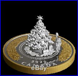 Christmas Train (2020) Interactive 5oz Silver Coin /w Gold, CANADA, PREORDER