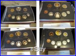 Collection of Four Canada Silver Proof Gold Plated Coin Sets 2005 2006 2007 2008
