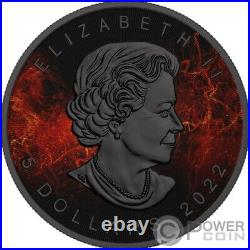 DARK BAT Bejeweled Maple Leaf 1 Oz Silver Coin 5$ Canada 2022