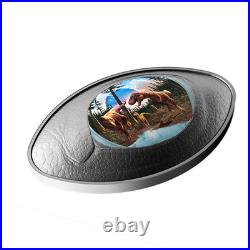 DINOSAUR EYE 2025 CANADA 1oz. 9999 Pure Silver OVAL SHAPPED Proof $20 Coin