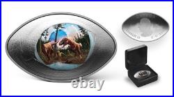 DINOSAUR EYE 2025 CANADA 1oz. 9999 Pure Silver OVAL SHAPPED Proof $20 Coin