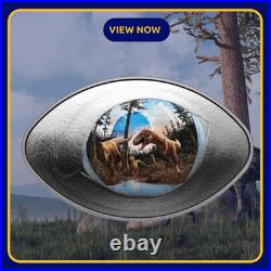 DINOSAUR EYE 2025 CANADA 1oz. 9999 Pure Silver OVAL SHAPPED Proof $20 Coin