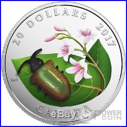 DOGBANE BEETLE Little Creatures Venetian Murano 1 Oz Silver Coin 20$ Canada 2017