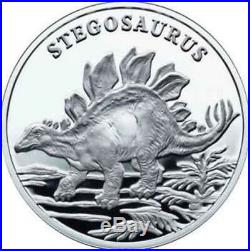 Dinosaur Series 8 x Silver coin SET Tyrannosaurus rex Triceratops Parasauroloph