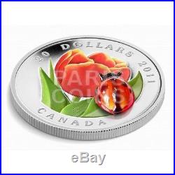 EXTREMELY RARE! LADYBUG Venetian Glass Murano Silver Coin 20$ CANADA 2011
