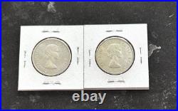Elizabeth II Canada Silver 50 Cent 10 Coin Lot 1953-54-55-57-58-59-60-61-63-1964 Elizabeth II Canada Silver 50 Cent 10 Coin Lot 1953-54-55-57-58-59-60-61-63-1964
