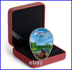 FALCON LAKE UFO Unexplained Phenomena 2018 CANADA 1oz. 9999 Silver Glow $20 Coin
