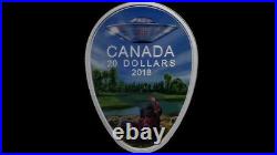 FALCON LAKE UFO Unexplained Phenomena 2018 CANADA 1oz. 9999 Silver Glow $20 Coin