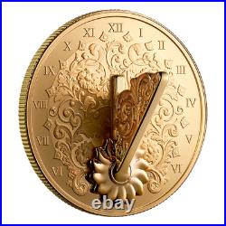 FUNCTIONAL GOLD GUILDED SUNDIAL 2025 CANADA 1oz. 9999 Pure Silver $20 Proof Coin