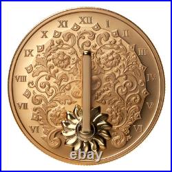 FUNCTIONAL GOLD GUILDED SUNDIAL 2025 CANADA 1oz. 9999 Pure Silver $20 Proof Coin