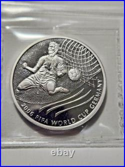 Fifa World Cup 1 Oz. 9999 Fine Silver Canada $5 Coin Iccs Graded Proof 67