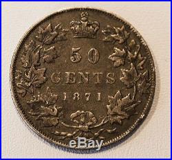 Fifty cents 1871 canada silver coin very nice coin trend 700.00$ NO RESERVE