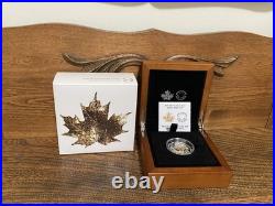 Fine Silver Coin 2019 $15 Golden Maple Leaf RCM Low Mintage /2500.9999 Silver