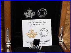 Fine Silver Coin 2019 $15 Golden Maple Leaf RCM Low Mintage /2500.9999 Silver