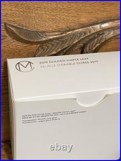 Fine Silver Coin 2019 $15 Golden Maple Leaf RCM Low Mintage /2500.9999 Silver