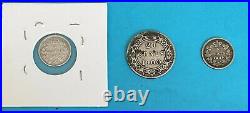 Foreign Silver Coins -Lot of 3, Canada -Newfoundland 1870-1900 VF (Key Dates)