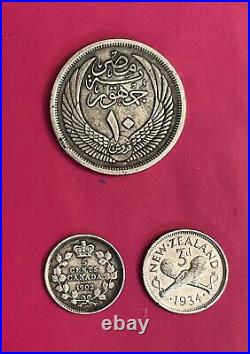 Foreign Silver Coins, Lot of 7, Lot #527, Egypt, Switzerland, Canada, Germany, F-XF