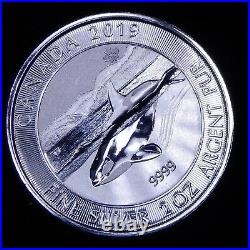 GEM BU Canada 2019 Orca Whale Wildlife Series. 9999 2 Oz $10 Silver Coin RARE