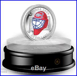 GOALIE MASK 2009 $20 Montreal Canadiens Colour Fine Silver Dollar Coin UNC