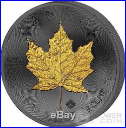 GOLDEN ENIGMA Maple Leaf Black Ruthenium 1 Oz Silver Coin 5$ Dollar Canada 2015