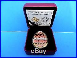 Golden Spring Pysanka Proof Silver Coin 20$ Canada 2018 Egg Shaped Coin