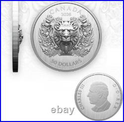 HERALDIC LION Extraordinary High Relief 2026 CANADA 2oz. 9999 Silver $50 Coin