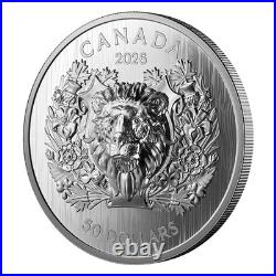 HERALDIC LION Extraordinary High Relief 2026 CANADA 2oz. 9999 Silver $50 Coin