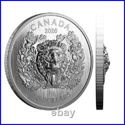 HERALDIC LION Extraordinary High Relief 2026 CANADA 2oz. 9999 Silver $50 Coin