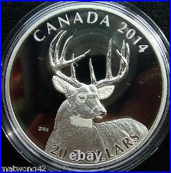 HOT ITEM $20.999 Fine Silver Coin 2014 The White Tailed Deer CANADA 1 OZ