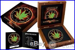 HYBRID Maple Leaf Burning Marijuana 1 Oz Silver Coin 5$ Canada 2017