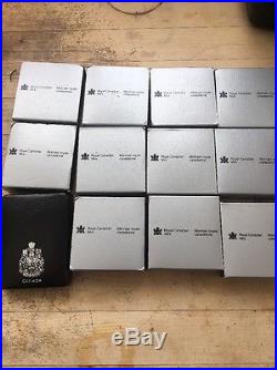 Huge Lot Of 26 Canada Silver Dollar Coins Most In Boxes + 2 Nickel