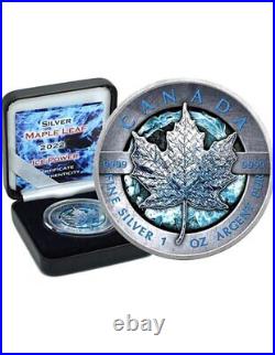 ICE POWER Maple Leaf 1 Oz Silver Coin 5$ Canada 2022