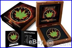 INDICA Maple Leaf Burning Marijuana 1 Oz Silver Coin 5$ Canada 2017