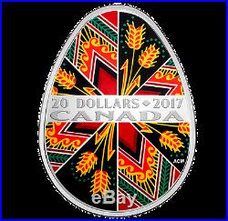 IN HAND CANADA 2017 Traditional Ukrainian Pysanka Egg Shaped Silver Coin