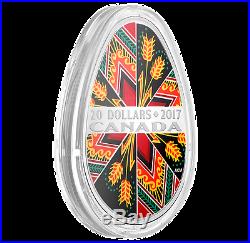 IN HAND CANADA 2017 Traditional Ukrainian Pysanka Egg Shaped Silver Coin