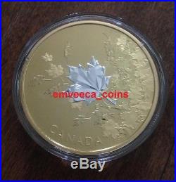 IN STOCK CANADA 2017 Whispering Maple Leaves 3oz Gold Plated Pure Silver Coin