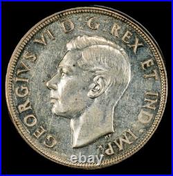 Key Date 1946 Canada George VI Full Water Line Silver Dollar Coin PCGS AU58 FWL
