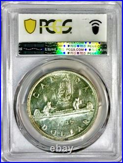 Key Date 1946 Canada George VI Full Water Line Silver Dollar Coin PCGS AU58 FWL
