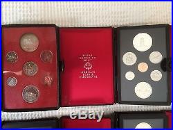 Large Canada Double Dollar Silver Coins Proof Set Lot/collection Of 17