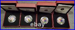 LOT 4x Coins 2012 Canada $20 Venetian Glass BumbleBee and Butterfly Fine Silver