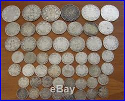 LOT 52 OLD CANADA/NEWFOUNDLAND SILVER COINS 1936 & EARLIER 5¢/10¢/25¢/50¢