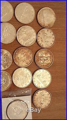 Lot Of 41 Canada Silver Dollar Coins 18 Pre 1966