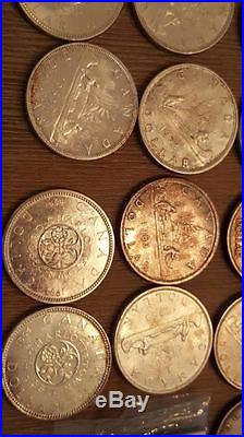 Lot Of 41 Canada Silver Dollar Coins 18 Pre 1966