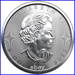 LOT of 100 1 Oz Silver Canadian Maple Leaf $5 Coins. 9999 BU (4 SEALED TUBES)