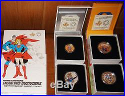 LOT of 4 Canada 2015 SUPERMAN Coins 14k $100 GOLD Coin & 3 X $20 SILVER Coins