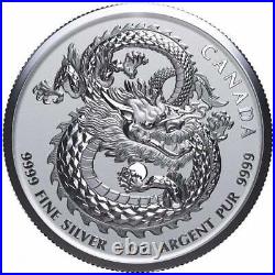 LUCKY DRAGON 25 X 2019 1 oz Pure Silver High Relief Coin in Mint Tube CANADA