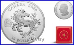 LUNAR Year of the HORSE 2026 CANADA 1oz. 9999 Pure Silver Proof $15 Coin LUNAR Year of the HORSE 2026 CANADA 1oz. 9999 Pure Silver Proof $15 Coin