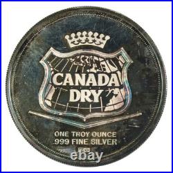 Limited Edition Canada Dry Great Canadian Shield One Ounce. 999 Silver Medallion