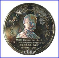Limited Edition Canada Dry Great Canadian Shield One Ounce. 999 Silver Medallion